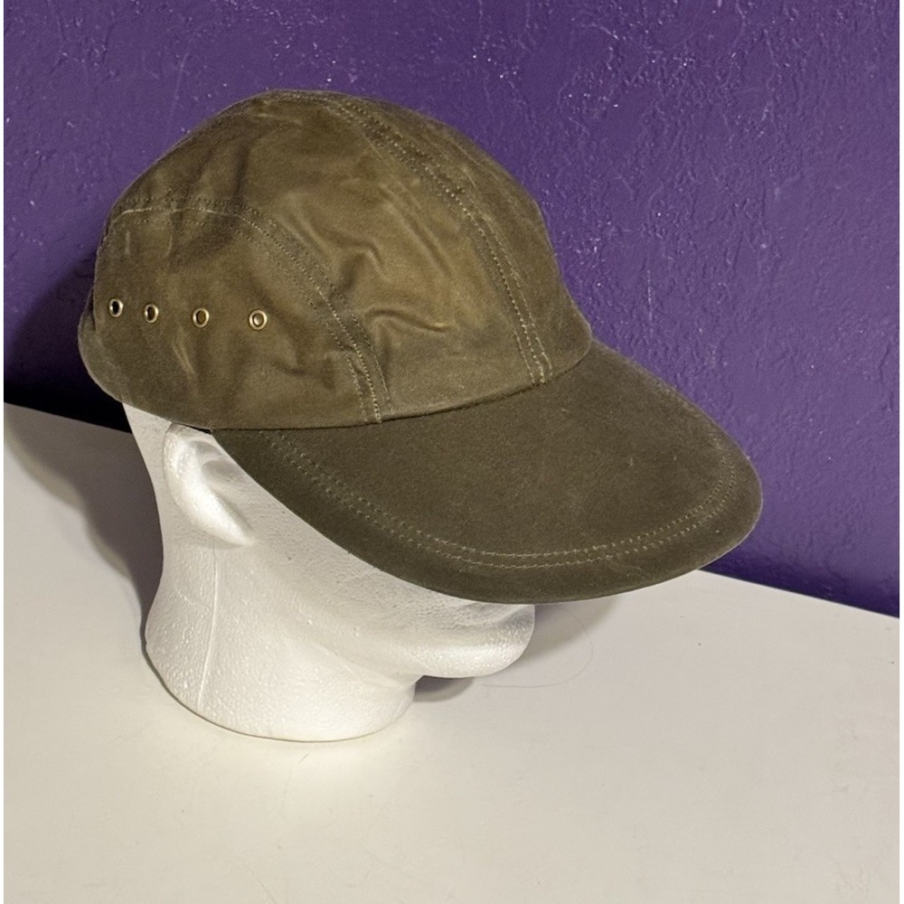 Quaker Marine Supply Strapback Olive Waxed Hat Cap USA Fishing Sailing